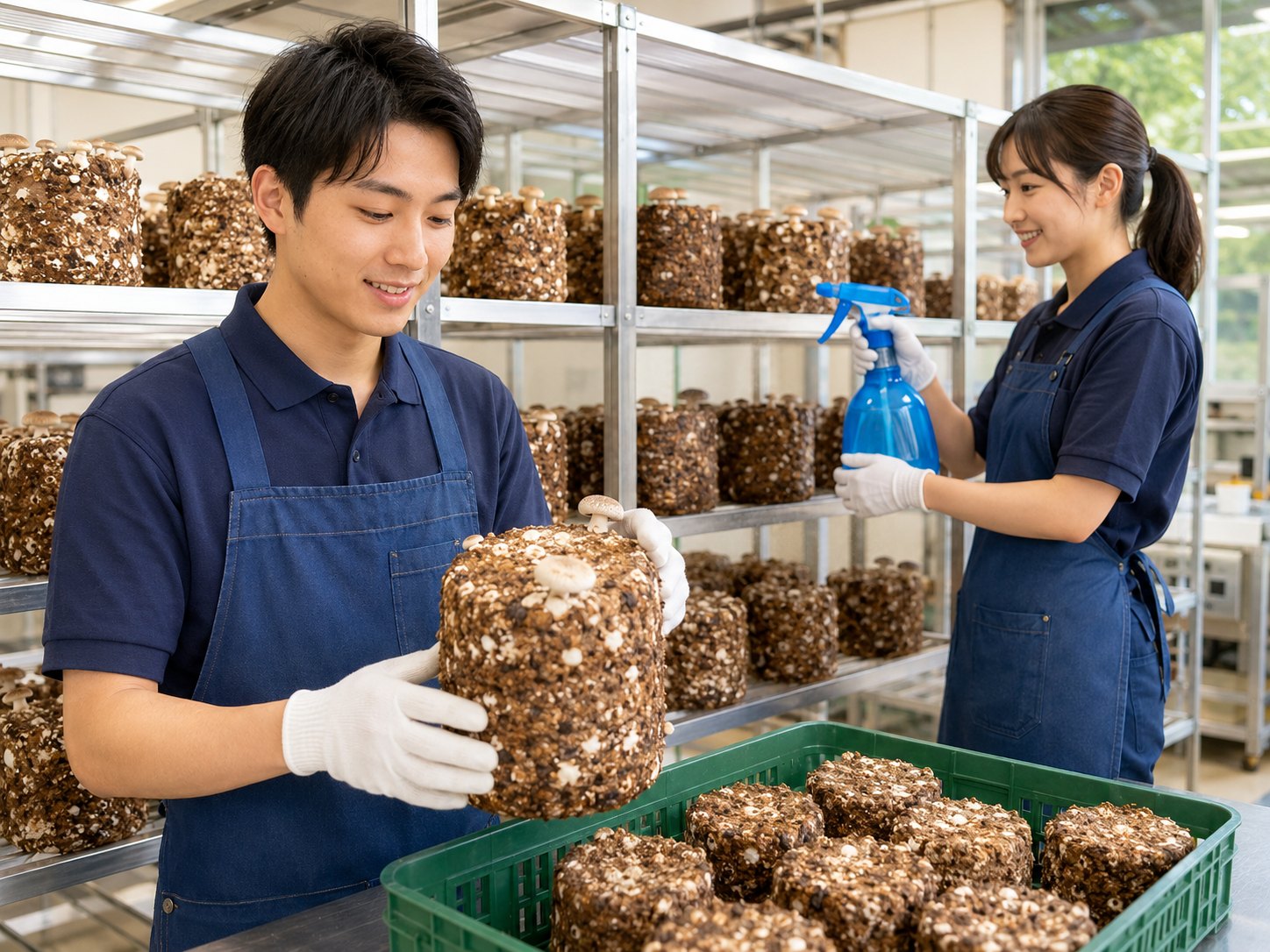 しいたけ栽培の作業イメージ